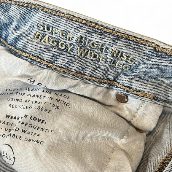 American Eagle Dreamy Drape Baggy Wide Leg Jeans 10 Regular 30W NWT - Picture 3 of 7